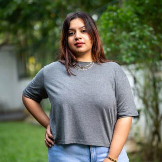 The Dark Grey Cropped Tee